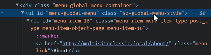 Output of wp_nav_menu with custom class added